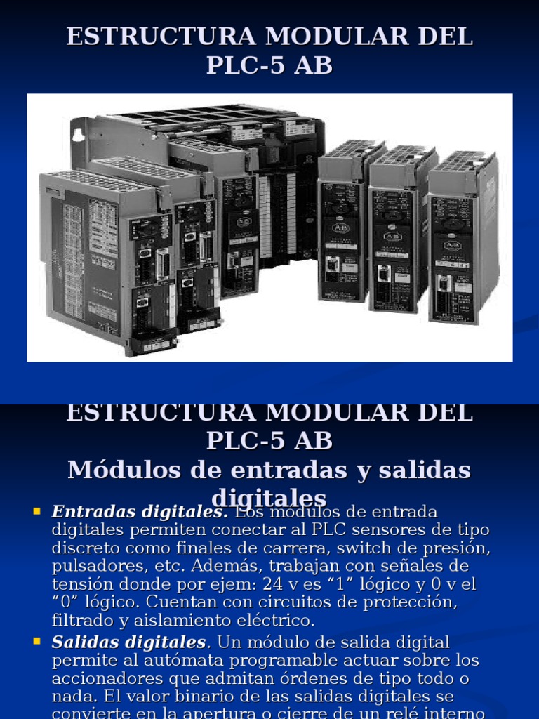 Estructura del PLC-5 AB y Módulos I/O | PDF | Controlador lógico ...