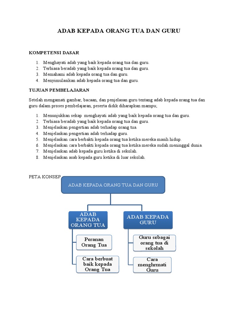 Adab Kepada Orang Tua Dan Guru Pdf