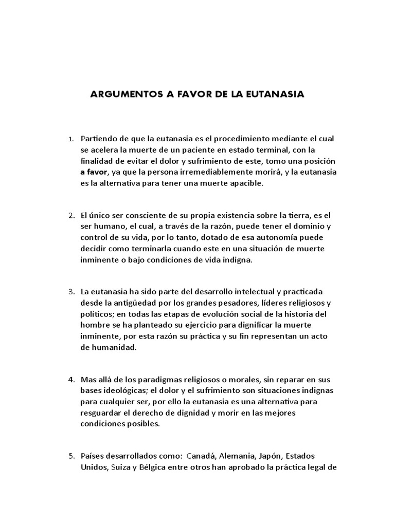 Argumentos A Favor de La Eutanasia | PDF | Etica Aplicada | Eutanasia ...