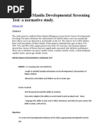 The Metro-Manila Developmental Screening Test: A Normative Study