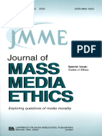 Codes of Ethics - A Special Issue of The Journal of Mass Media Ethics (Journal of Mass Media Ethics, Vol 17, No. 2, 2002) PDF