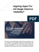 Can Designing Apps For One-Hand Usage Improve Usability?