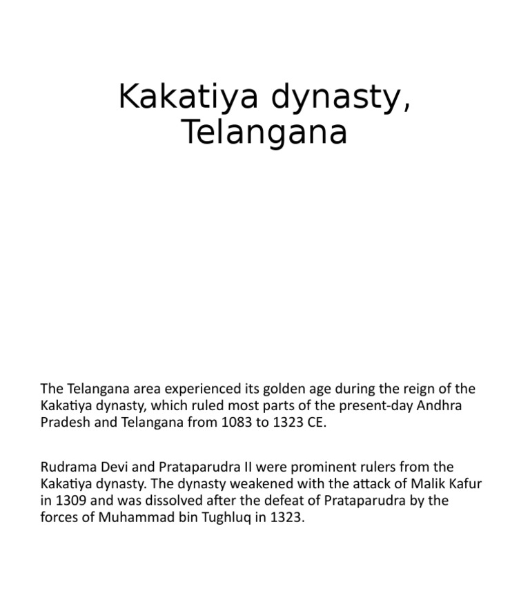 Kakatiya Dynasty: Golden Era Overview | PDF