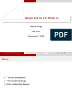 Database Design and The E R Model II CS342 PDF