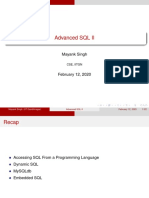 Advanced SQL II CS 432 PDF