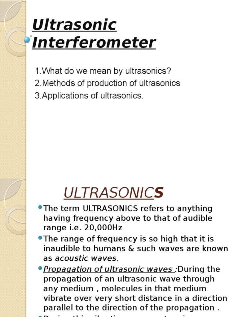 Ultrasonic Interferometer PDF Ultrasound Inductor