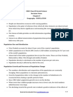 CBSE Class 09 Social Science Chapter 6 Population Revision Notes