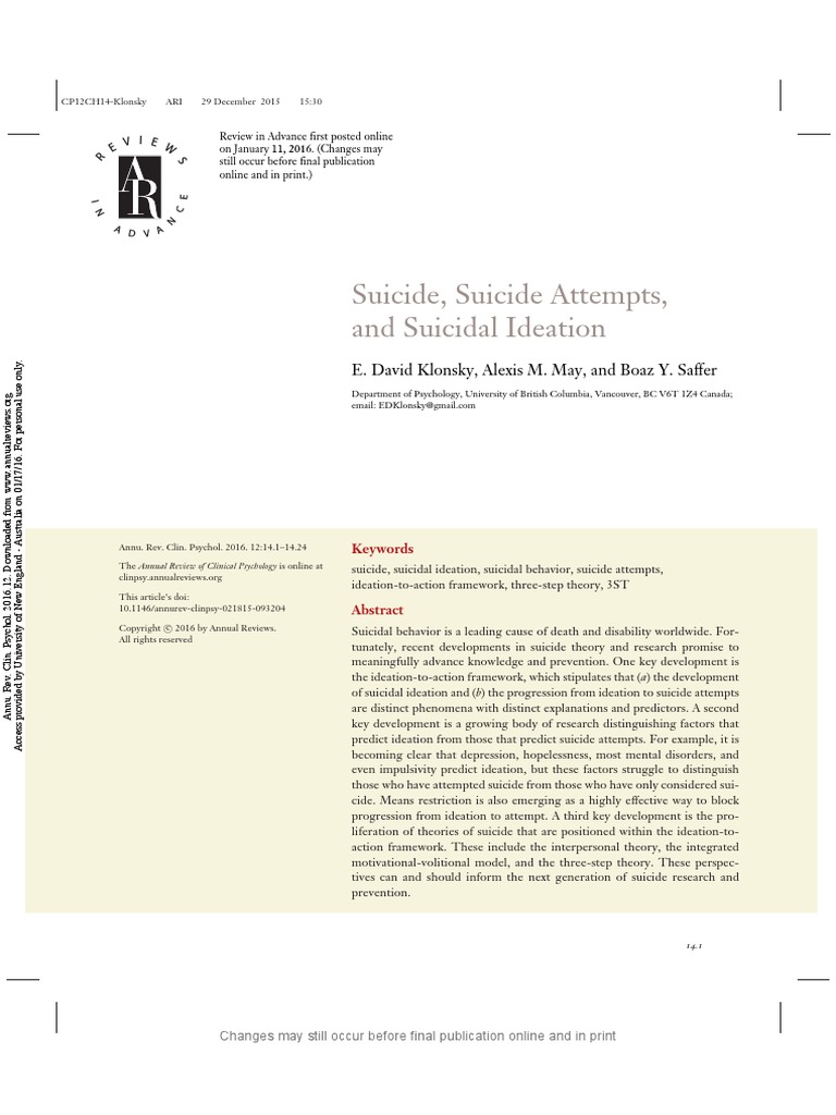 Suicide, Suicide Attempts, and Suicidal Ideation | PDF | Self Harm ...