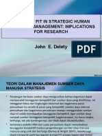 Issues of Fit Strategic Human Resource Management