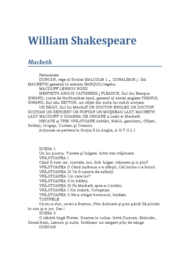 William Shakespeare - Macbeth 05 % | PDF