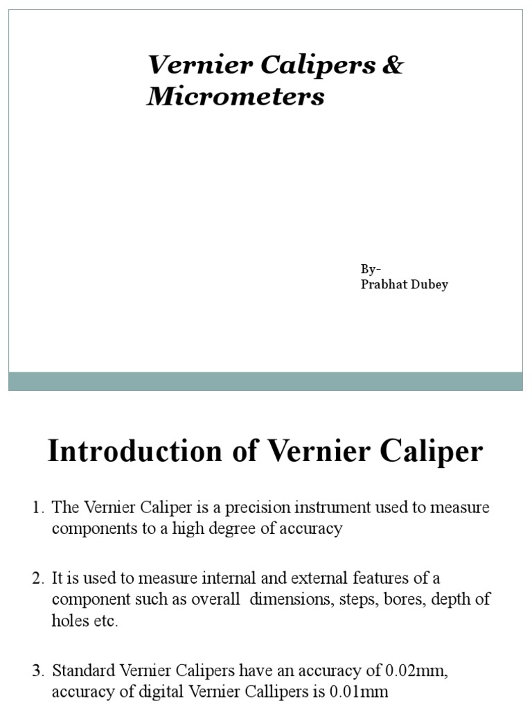 Micrometer & Calipers PDF Measuring Instrument Scientific Observation
