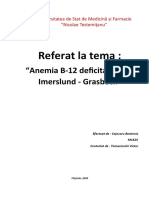 Anemia B-12 Deficitară. Sdr. Imerslund - Grasbeck