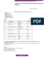 NCERT Solutions For CBSE Class 8 Maths Chapter 9 Algebraic Expressions and Identities