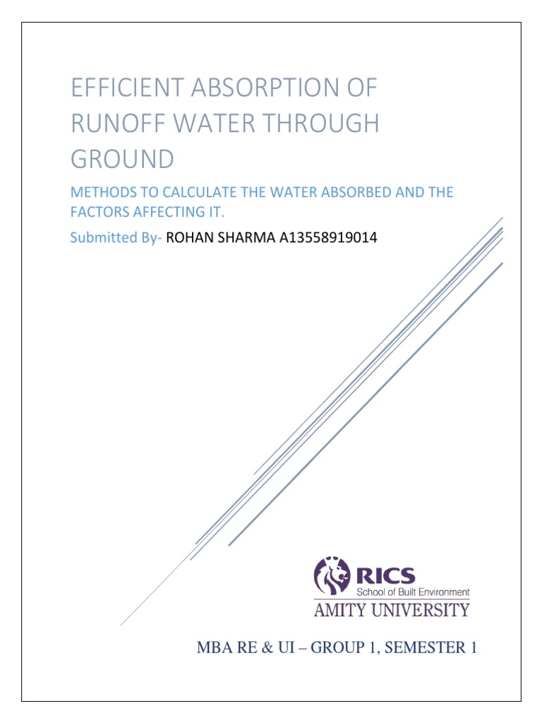 Runoff Coefficient of Water For Rain Water Harvesting. | PDF | Surface ...