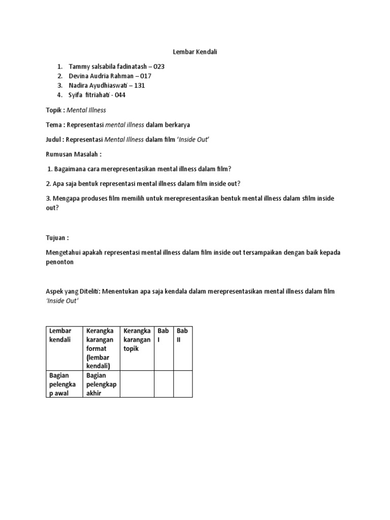 Lembar Kendali TTKI | PDF