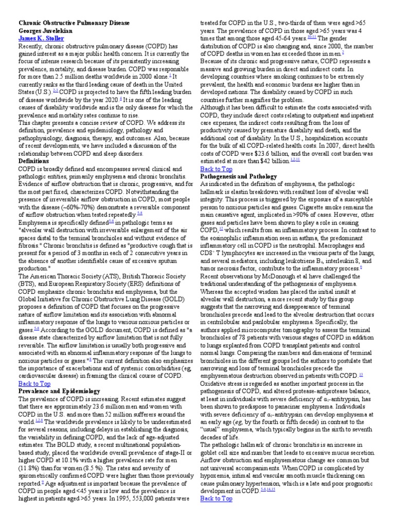 Chronic Obstructive Pulmonary Disease | PDF | Chronic Obstructive ...