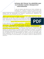 La Sociedad Americana del Cáncer ha admitido que los cánceres no tratados suelen desaparecer naturalmente.docx