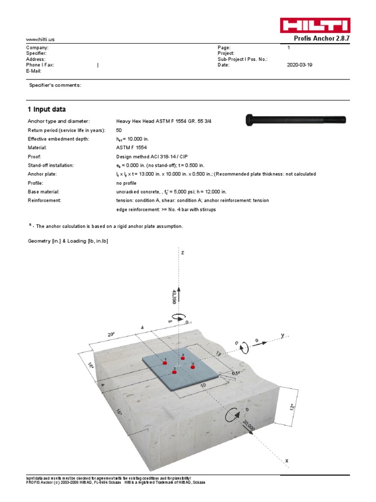 Hilti Anchor Design PDF Software Building Engineering