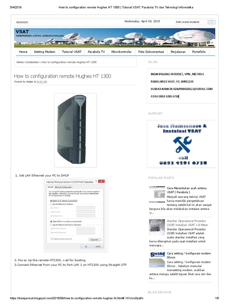 How To Configuration Remote Hughes HT 1300 - Tutorial VSAT, Parabola TV ...
