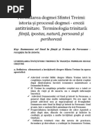 2. Formularea dogmei Sfintei Treimi. Terminologia trinitară fiinţă, ipostas, natură, persoană şi perihoreză.docx