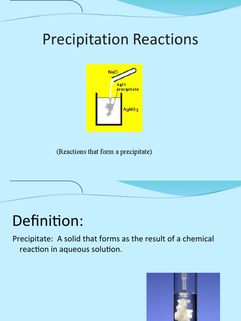 Understanding Precipitation Reactions | PDF | Precipitation (Chemistry ...