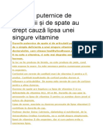 Durerile Puternice de Articulații Și de Spate Au Drept Cauză Lipsa Unei Singure Vitamine