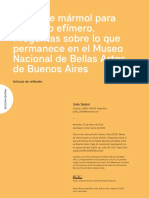 Bases de Mármol para Un Techo Efímero-Preguntas Sobre Lo Que Permanece en El Museo Nacional de Bellas Artes de Buenos Aires