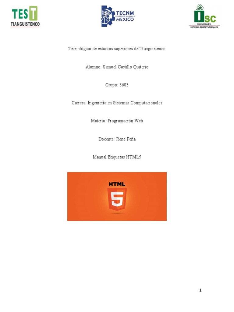 Manual HTML5 | PDF | HTML | Ingeniería de software