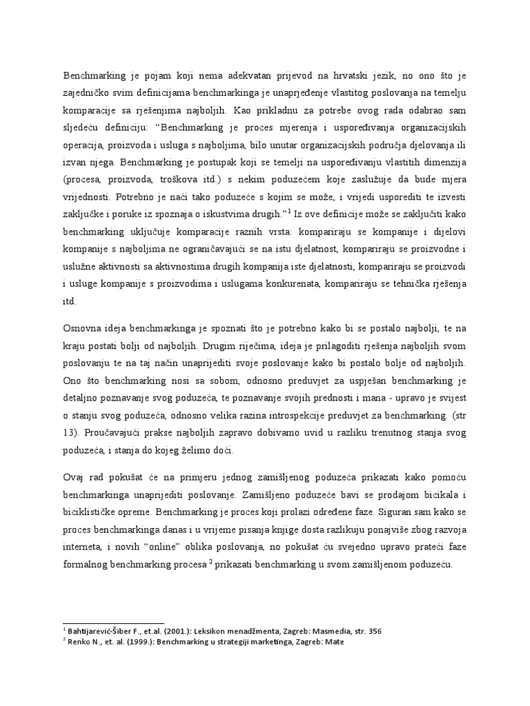 Benchmarking | PDF