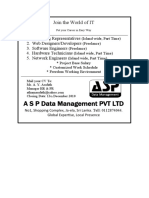 A S P Data Management PVT LTD: Join The World of IT