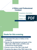 PMI Code of Ethics and Professional Conduct