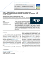 Study of The Postcombustion CO Capture Process by Absorption Regeneration Using Amine Solvents Applied To Cement Plant Flue Gases With High CO Contents - 2019 PDF