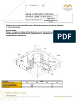 Dibujo isométrico en Autocad práctica independiente 2-U2