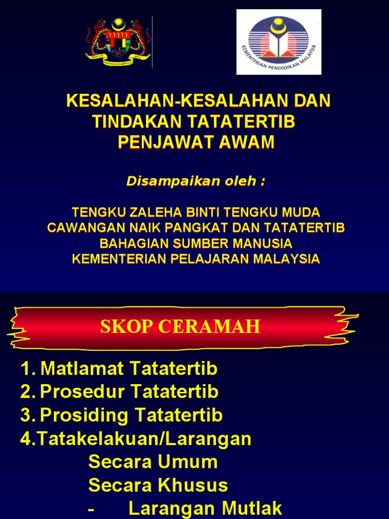 Kesalahan Kesalahan Tindakan Tatatertib Penjawat Awam