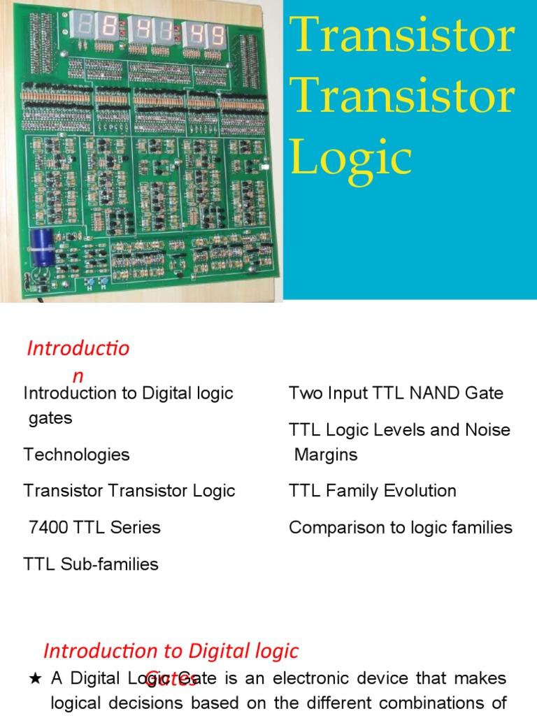 TTL Logic | PDF | Logic Gate | Transistor
