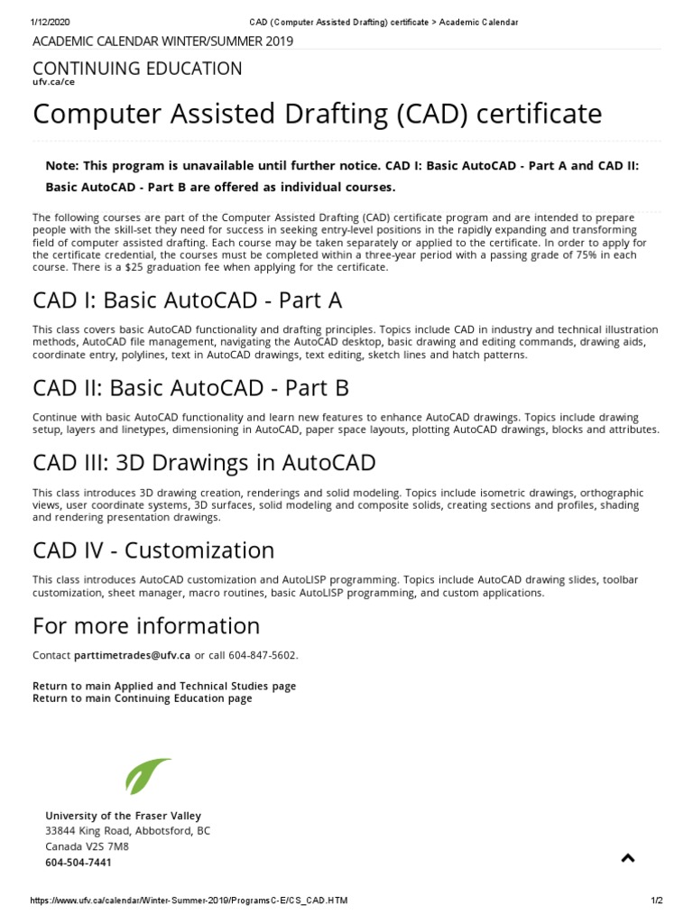 CAD Courses for Aspiring Drafters | PDF | Technical Drawing | Auto Cad
