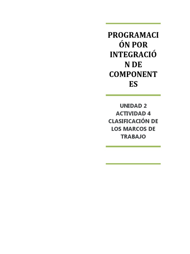 Clasificación de Los Marcos de Trabajo | PDF | Marco de software | .NET ...