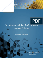 A Framework for U.S. Policy toward China