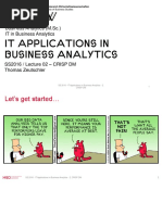 IT Applications in Business Analytics Lecture 02 CRISP DM