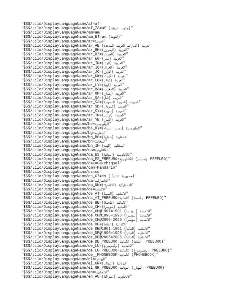 DisplayLanguageNames - Ar LB | PDF