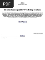 Health Check Report For Oracle 10g Database