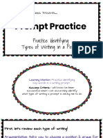 Prompt Practice Identifying Typesof Writing Ina Prompt