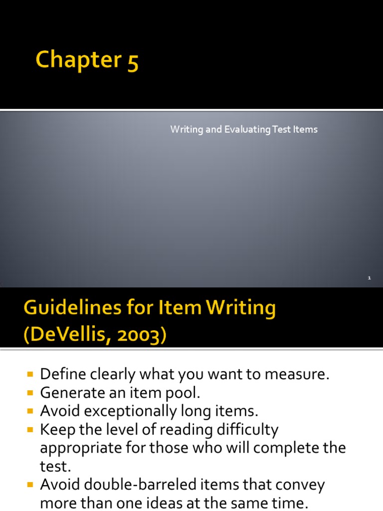 Test Item Writing and Evaluation Guide | PDF | Test (Assessment ...