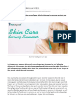 Summer Healthy Skin Care Tips