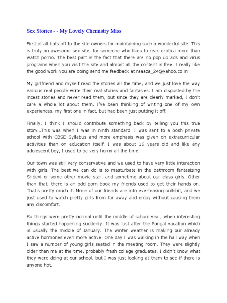 Sex Stories My Lovely Chemistry Miss PDF Bra Breast 