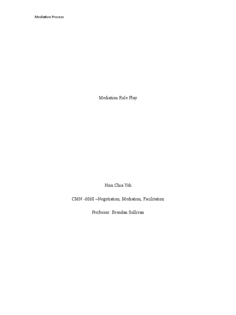 ROLE PLAY NEGOTIATION MEDIATION MENNONITE LALIANORE PDF intelligence overview