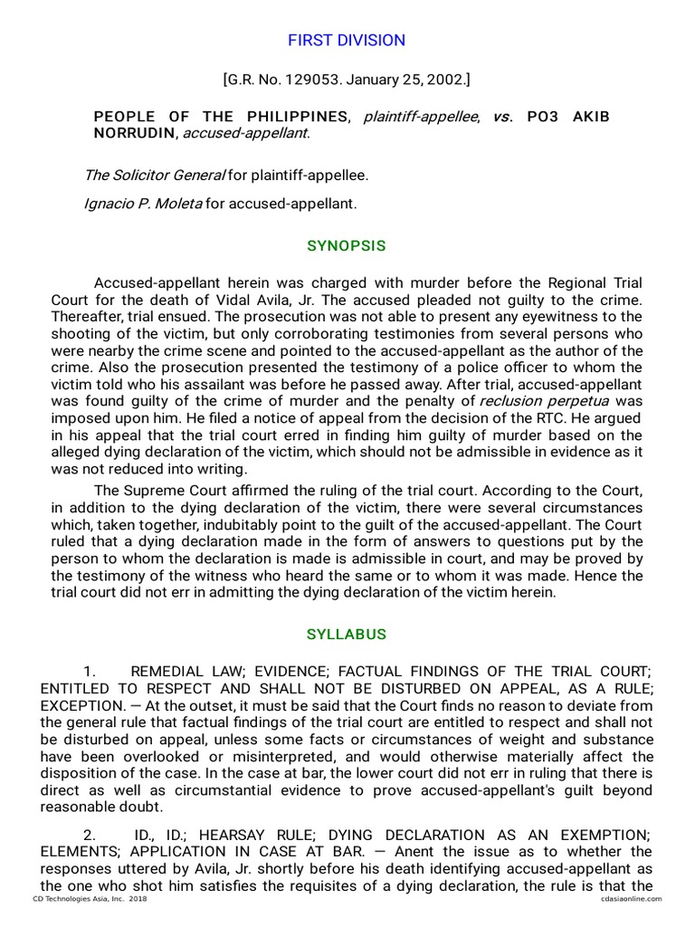 Supreme Court Upholds Murder Conviction | PDF | Circumstantial Evidence ...