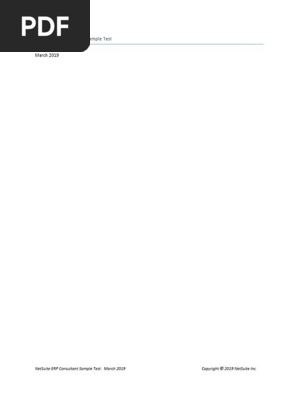 NetSuite ERP Consultant Sample Test