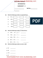 CBSE Class 2 Mathematics Assignment PDF