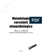 Mictat A. Garlan - Metodologia cercetarii etnopsihologice
